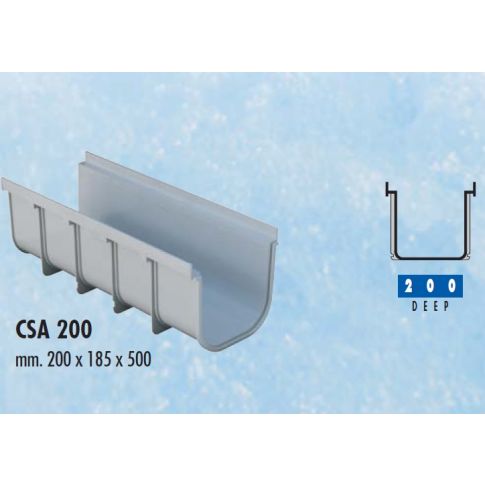 PVC канал дълбок CSA200 - 0.5 м., First