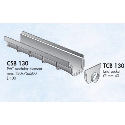 PVC канал плитък CSB130 - 0.5 м., First 3