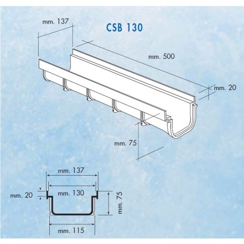 PVC канал плитък CSB130 - 0.5 м., First 2
