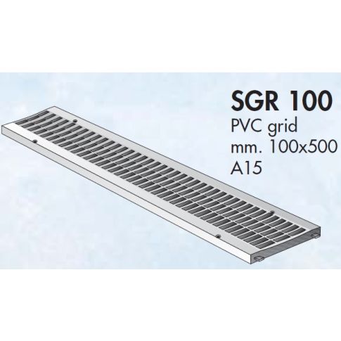 PVC решетка пешеходна за канал CSA100 и CSB100 0.5 м. A15, First