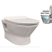 Конзолна тоалетна чиния с бавно падащ капак ICC 5036, Интер Керамик