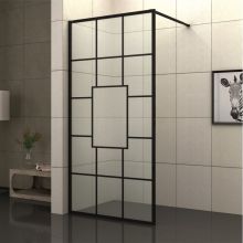 Стъклен параван с рисувано стъкло и черен профил 70х200 см. Блейк 115/70, Интер Керамик