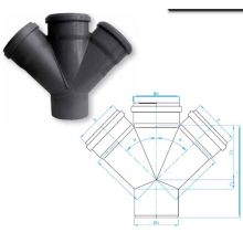 PPR разклонител ф50 x Ф50 x ф50/ 45°, COD5558 Plast Brno