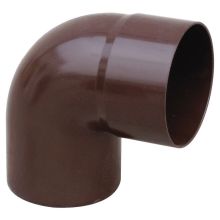 Коляно за водосточна тръба PVC кафява ф80 87.5°, First Plast Италия