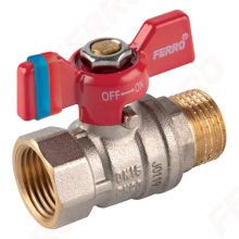 Сферичен кран 1/2" пеперуда с нипел (мъжко-женско) F-Comfort KFCM11, Ferro