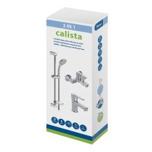 Комплект смесител за вана/душ + умивалник + окачване CALISTA B1435AA (B0865AA+B0875AA+B0829AA), Видима