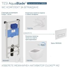 Комплект за вграждане TESI AquaBlade без бутон T386801, IDEAL STANDARD
