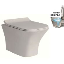 Конзолна тоалетна чиния с бавно падащ капак ICC 3435W SLIM, Интер Керамик