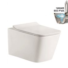 Конзолна тоалетна чиния с бавно падащ капак ICC 5135, Интер Керамик