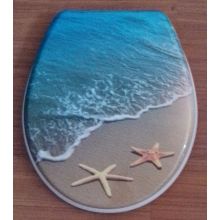 Тоалетна дъска от Дуропласт с плавно затваряне 785 " Морски звезди на плажа ", Интер Керамик