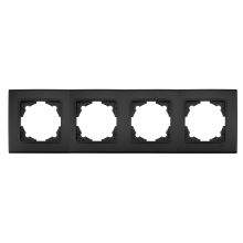 Хоризонтална рамка четворна черна 90484004 Линера Лайф, Viko by Panasonic