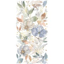 Гранитогрес Куари декор флора бял сатен 60/120 6411 калиброван, Ceramica Fiore